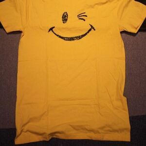Vintage Joe Boxer Yellow Winking Emoji T-Shirt - Size Large